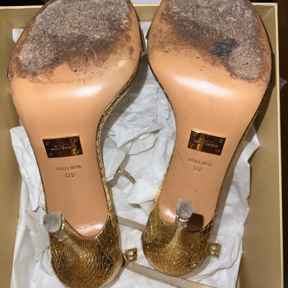 Michael Kors Shimmering Gold Heels - Picture 4 of 5